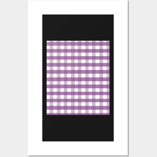 plaid checked pattern vichy tartan purple Posters and Art